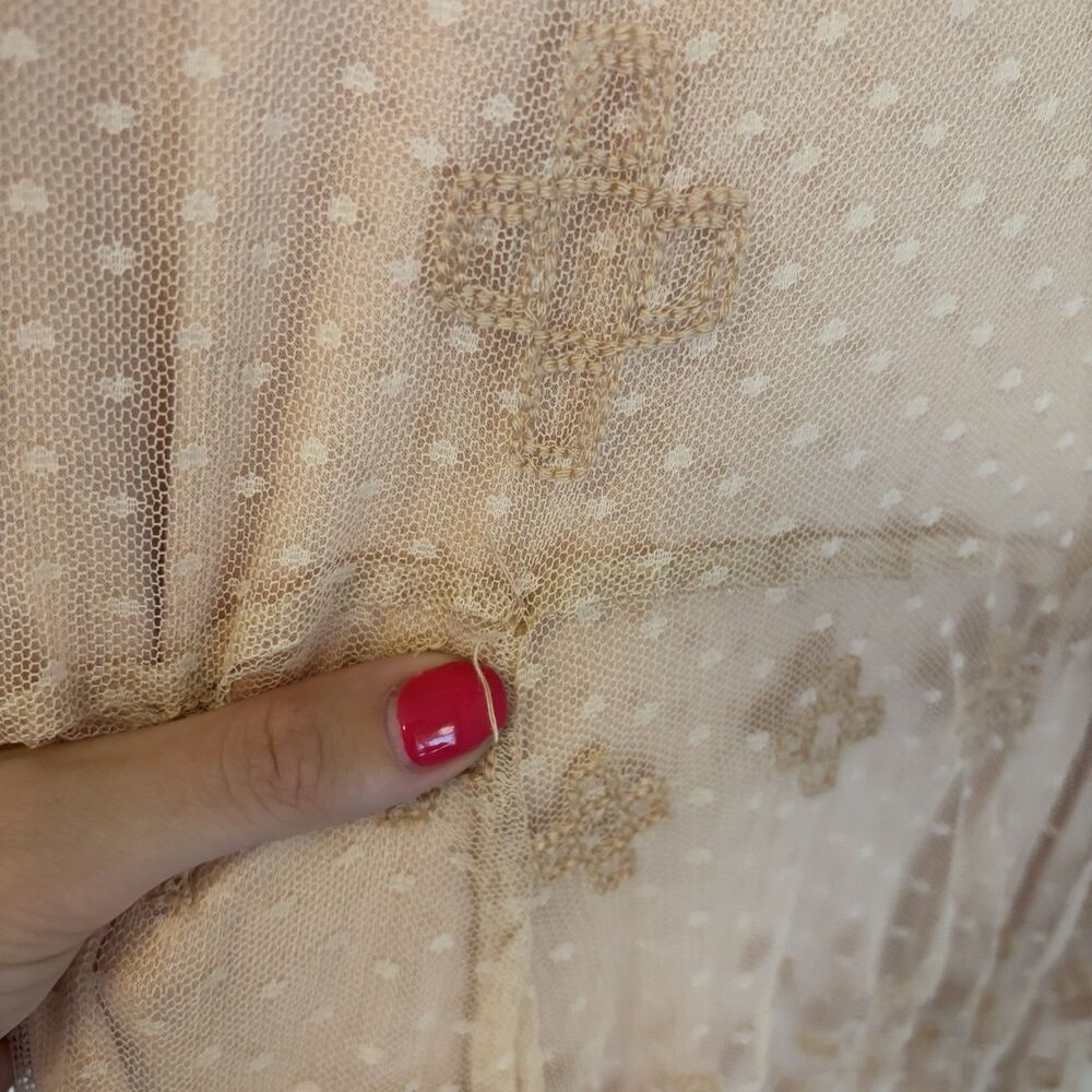 Sundance Midi Dress Pink Blush Lace Fairy Embroidered S Boho Gauzy Girly‎ - Picture 7 of 9